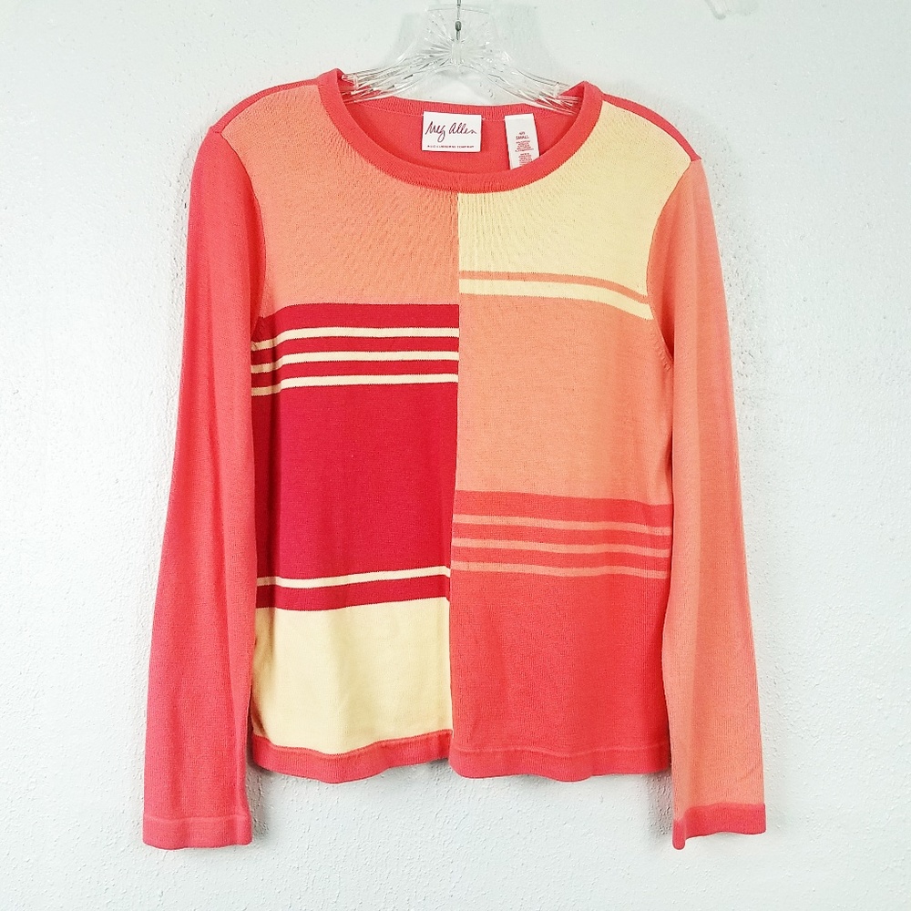 Liz Claiborne Meg Allen Women's Long Sleeve Crew Neck PullOver Top Shirt Sweater